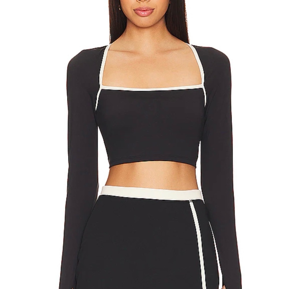 L*Space Black and White Activewear Top